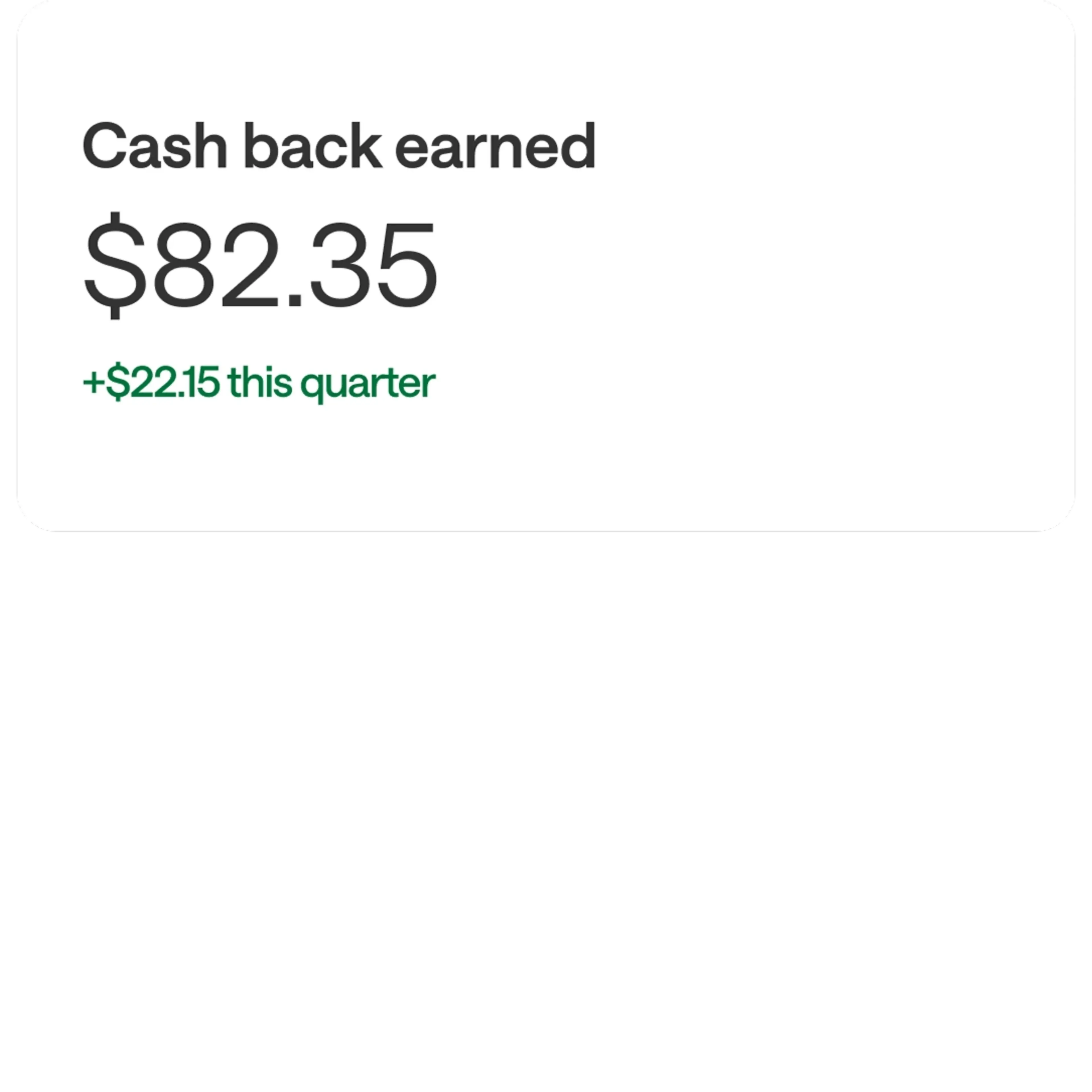 Cash Back Earned