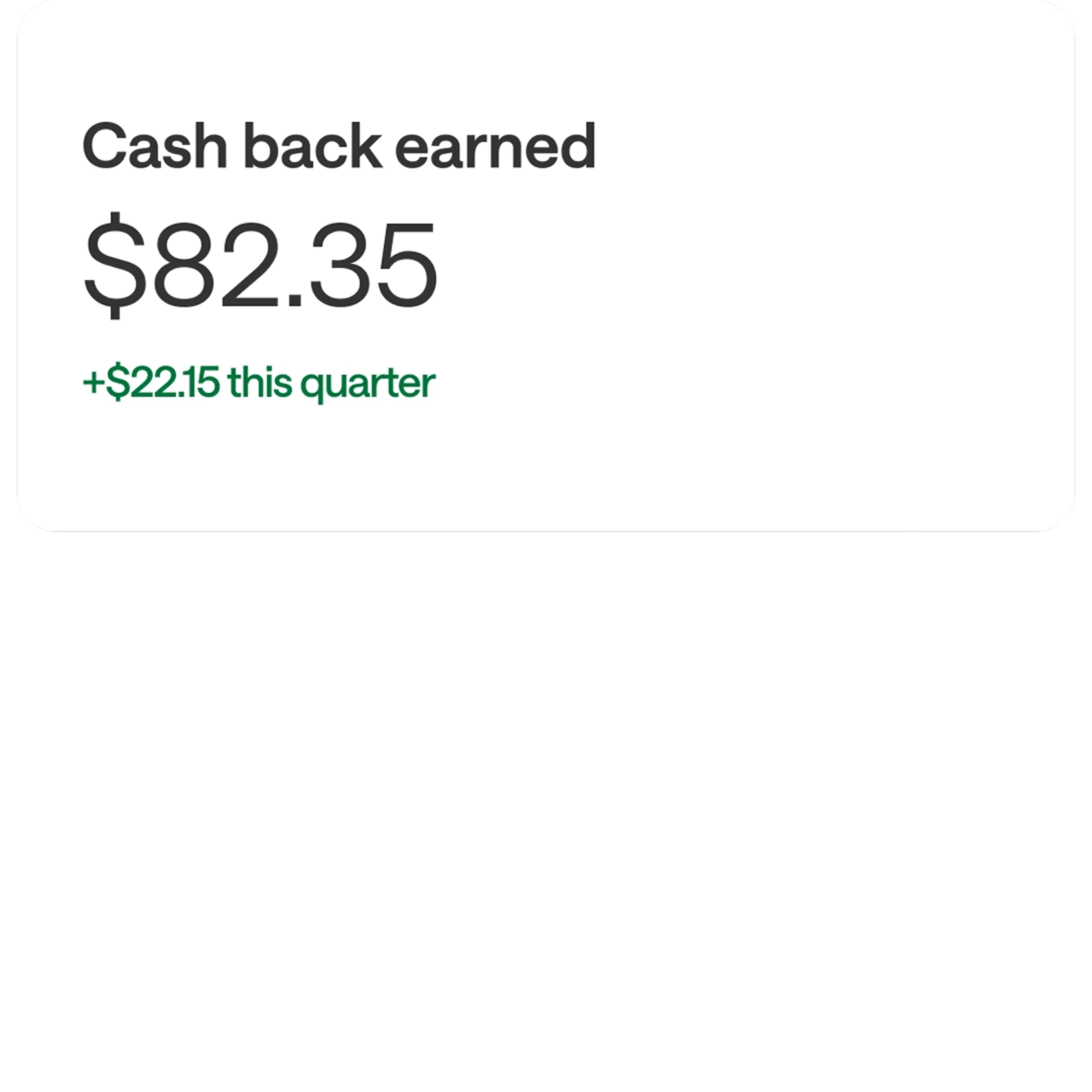 Cash Back Earned