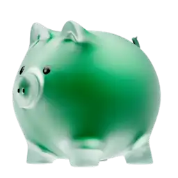 Green piggy bank.