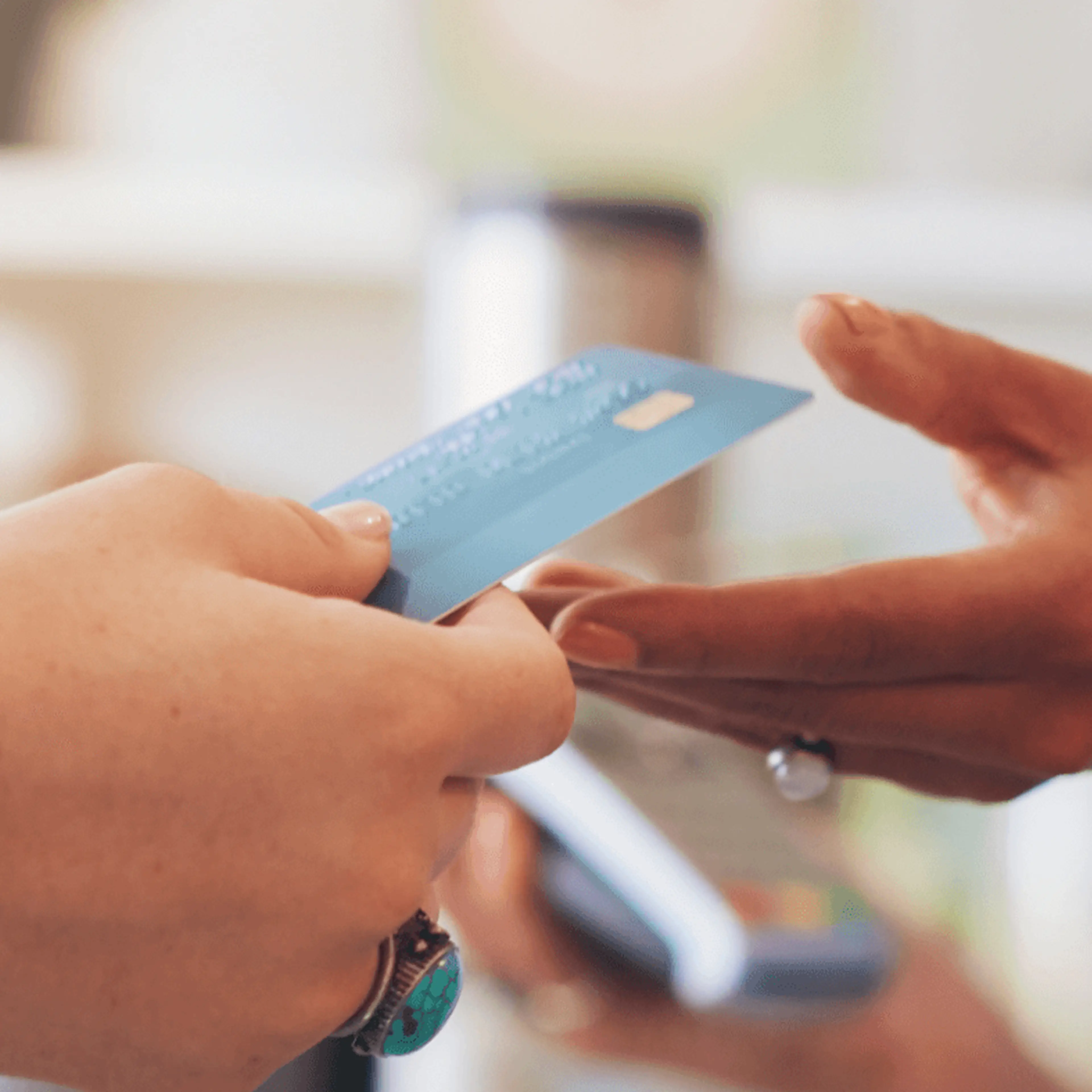 Handing card to pay