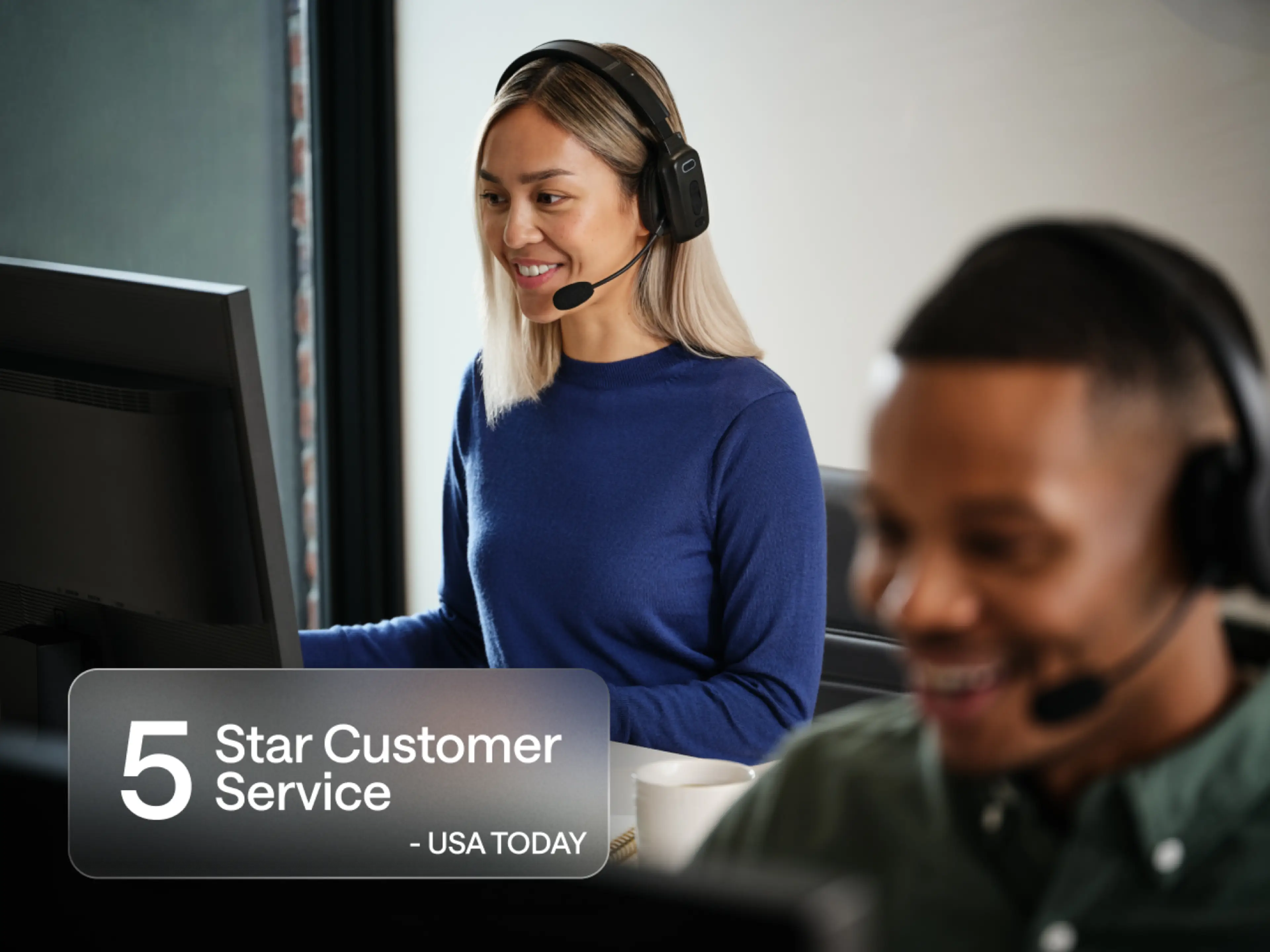 Friendly support agents providing live assistance, highlighting Chime’s 24/7 customer service commitment.